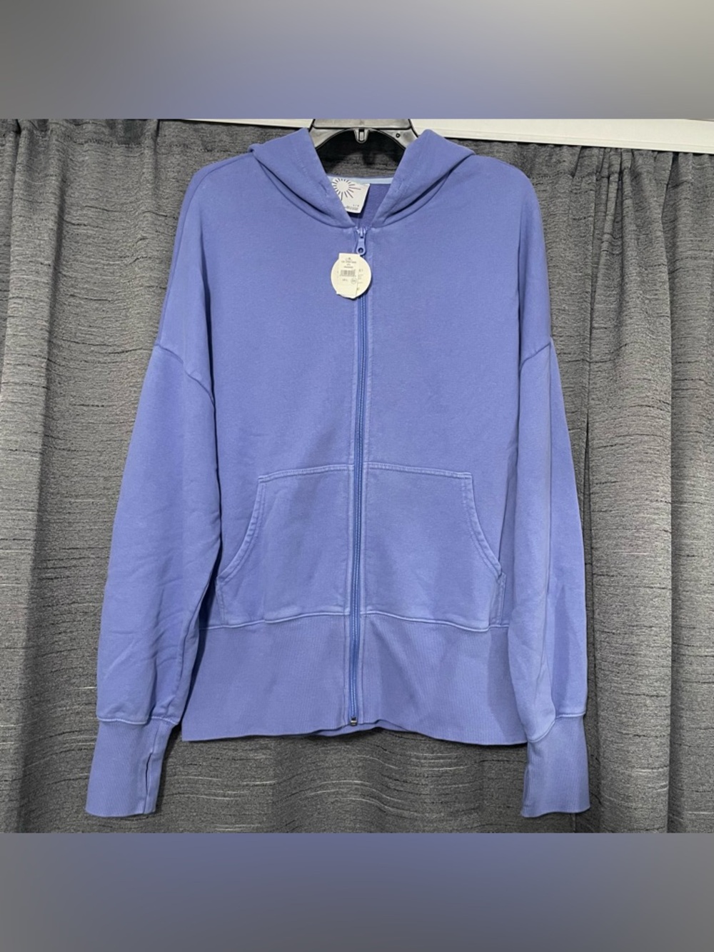 OFFLINE By Aerie Graphic Zip Up Hoodie Jacket “No Rules In NYC” Size Large Blue